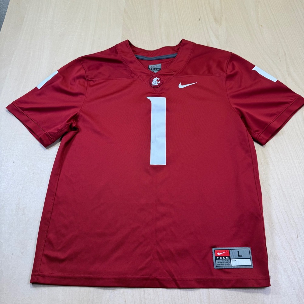 Nike Washington State Cougars Football Jersey Number 1 Men's Size‎ L Crimson